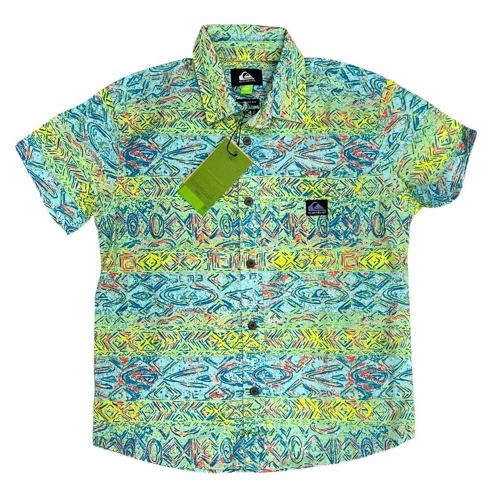QUIKSILVER Boys Heyday SS Button Down Size XS/8 NWT